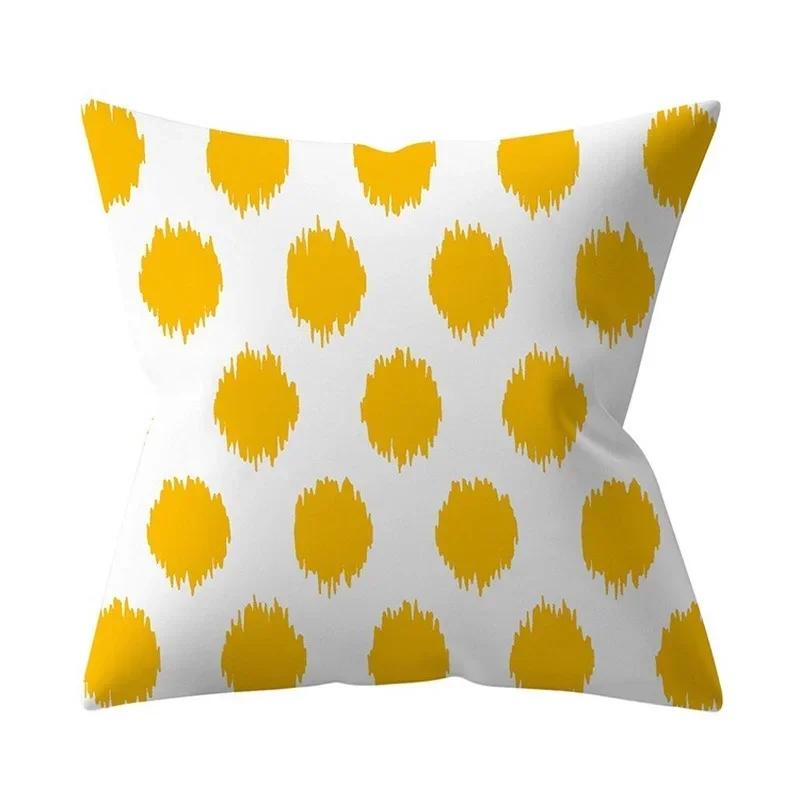 New Nordic Geometry Yellow Cushion Cases Modern Fashion Abstract Art Pillows Case Sofa Car Couch Decorative Throw Pillow 45x45cm
