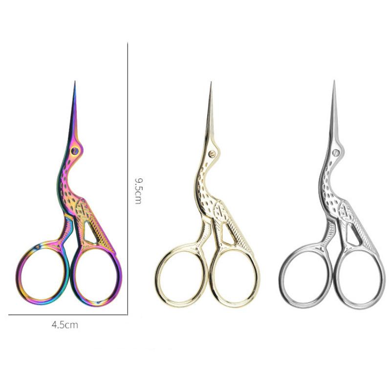 Embroidery Scissors Rainbow Stork Clipper Stainless Steel Small Craft Dressmaker Shears for Sewing 95X45cm Multiple Colors