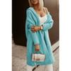 Letter Hooded Cardigan Knit Sweater Women Autumn Winter Loose Long Sleeve Coat Long Knitted Jacket Pocket Overcoat Office Lady