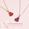 Tichiya Real Shot Gourd Necklace: Women's S925 Sterling Silver, Chinese Style, Light Luxury Enamel Fu Lu Clavicle Chain.