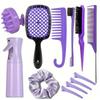 12-teiliges Frisurenkamm-Set, Spitzkamm, Haarsprayflasche, Haarschleifen-Webwerkzeug, Shampoobürste, Salon-Haarstyling-Werkzeug