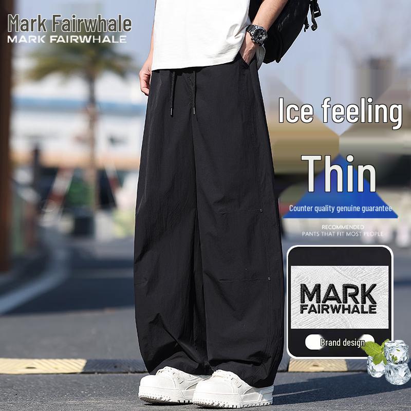 Mark Fairwhale Men s Summer Ice-Feel Loose Straight Arc-Leg Pants 2XL