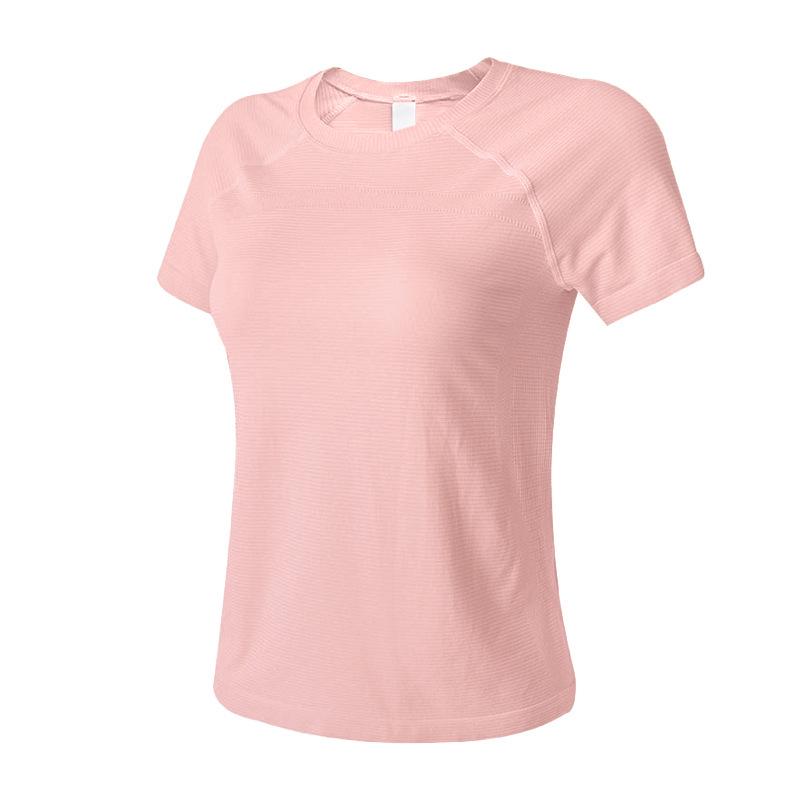 Women's Slim-Fit Knit Yoga Tee - One-Piece, Short Sleeve, Casual Outdoor Sports Top