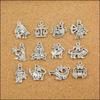Zinc Zinc Alloy Mixed Zodiac Tibetan Silver Dangle Beads for Jewelry Making Charm Pendant Accessories