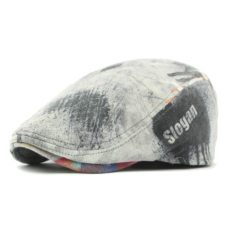 

Beret Women Graffiti Cap Paintsman Hat Men s Forward Hat серый