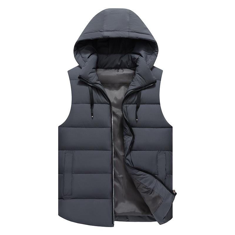 New Group Clothing Hooded Vest for Men and Women In Autumn and Winter with Fertilizer To Increase Thickening Sleeveless Cotton Vest Coat.