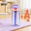 Anti Choking Training Bottle for Kids Cartoon Sippy Cup 470ml Water with Straw Adjustable Strap Pop Up Cup Outdoor Activities Lid Flip Top