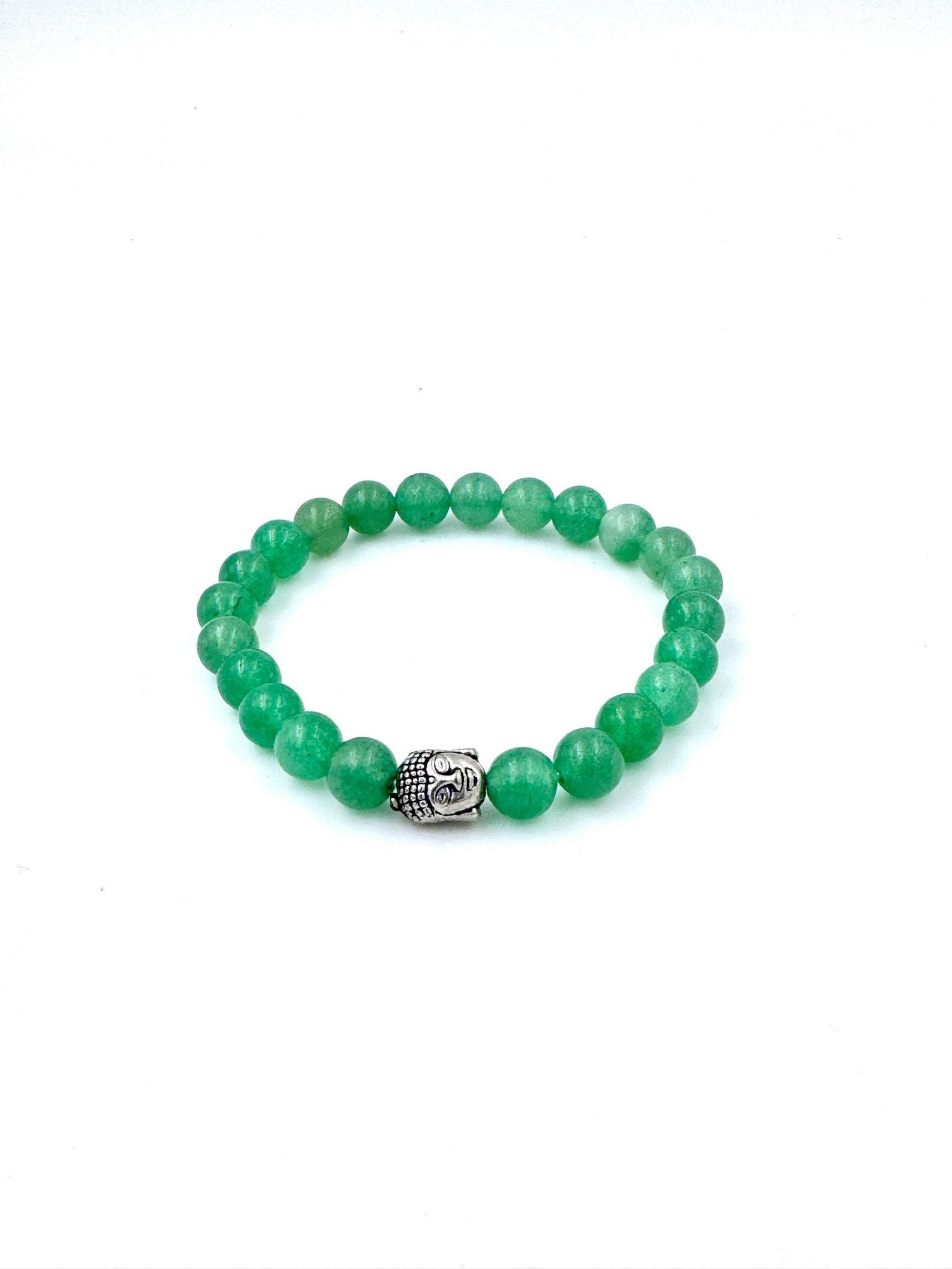 

Green Aventurine Beaded Bracelet with Buddha Charm, Adjustable Fit, Spiritual Gemstone Perfect Gift for both Men s and Women s зелений