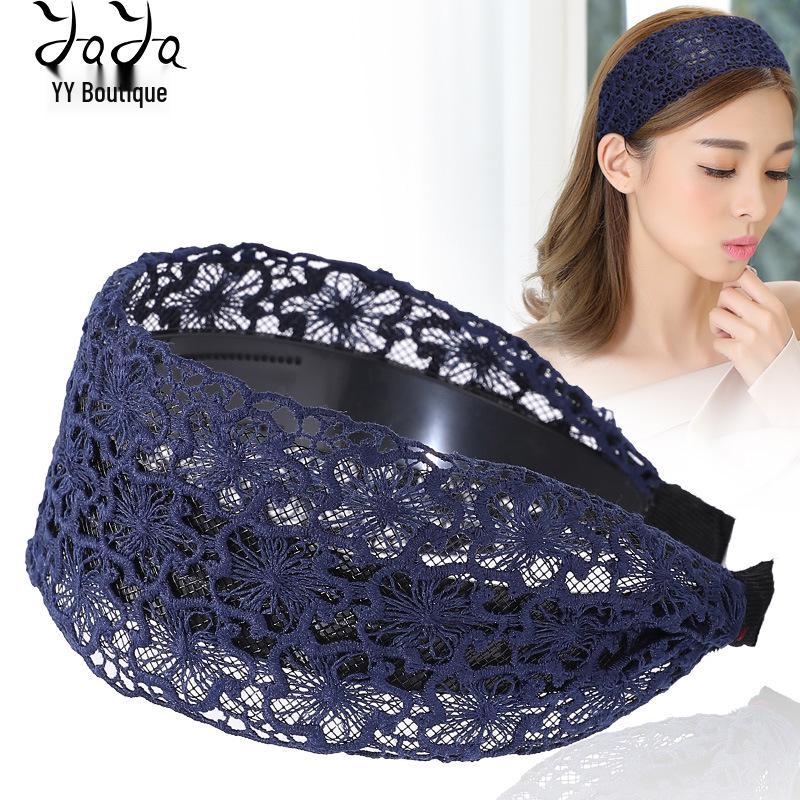 Koreanischer Damen Spitzen-Haarreif mit breiter Krempe für süßen Mori-Girl-Stil