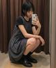 Lougeu Mini Bag Shirred Dress_Navy