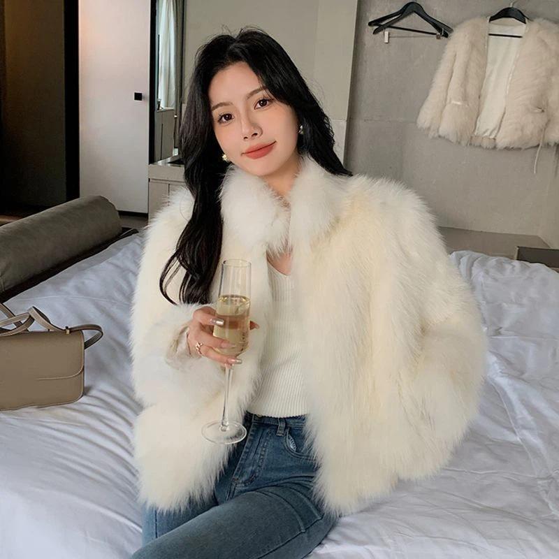 Winter New Stand Collar Eco-friendly Fox Fur Coat Women's Fashion Coat Young Style Pure Desire