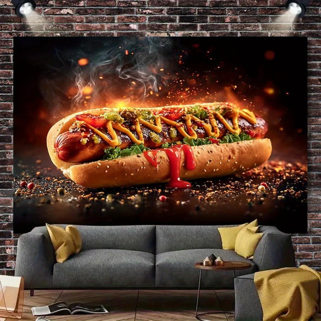 1pc Hot Dog Party Backdrop Banner - Durable Decor For Birthday Wedding Christmas Indoor Outdoor Hot Dog Theme Party Decor