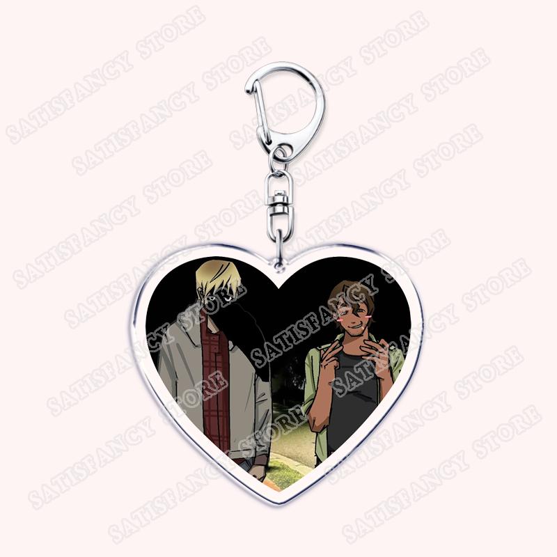 YKMET Game Love Boyfriend To Death Heart Shape Keychain for Accessories Pet Strade Ren Keyring Jewelry Friends Fans Gamers Gifts