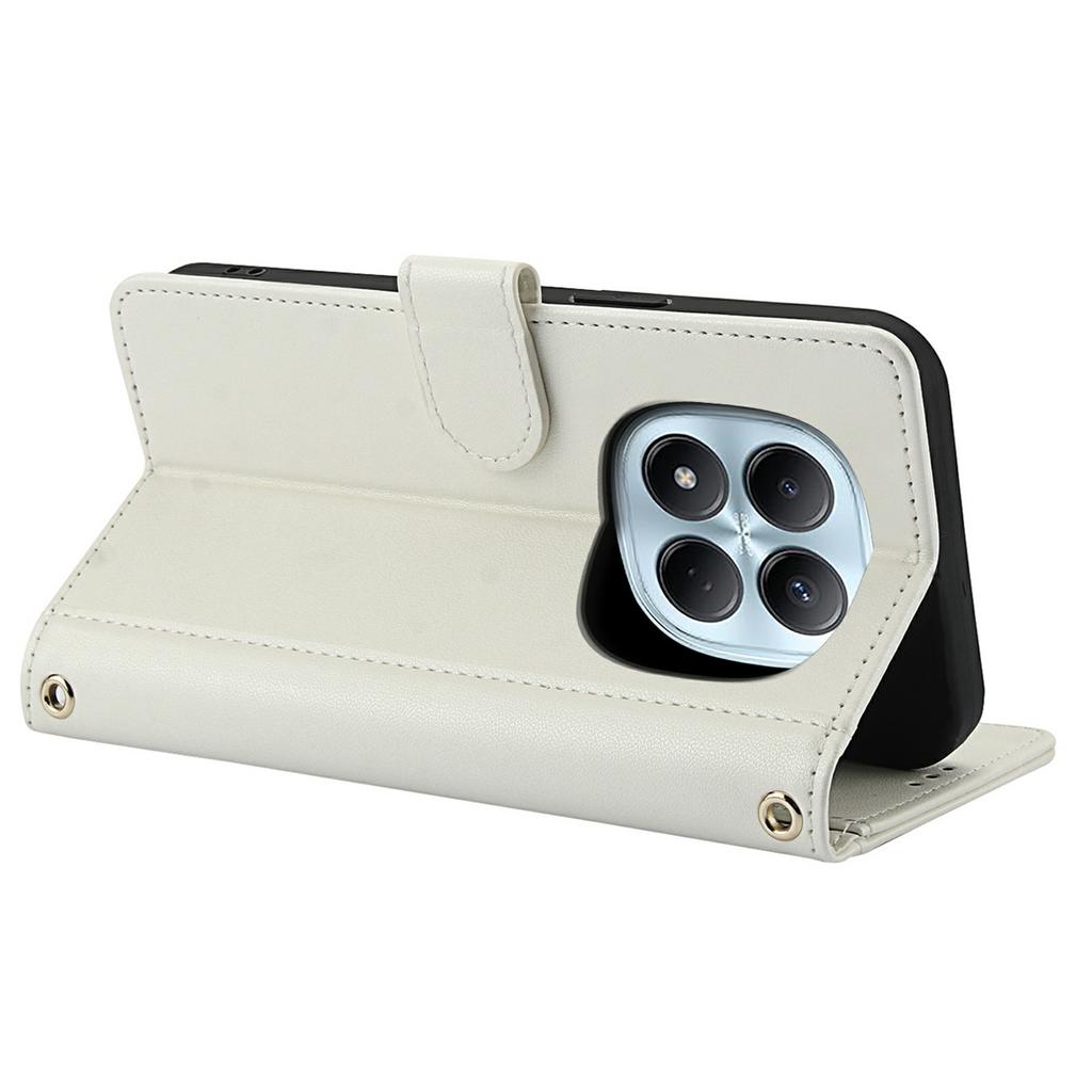 Pour Xiaomi Redmi Note 15 Pro 5G (Global) Étui Support en Cuir PU Vue Portefeuille pour Téléphone avec Dragonne