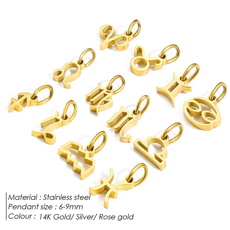 A-Z Alphabet 26 Letter Charms Set Heart Zircon Pearl Initial Letter Gold Plated Stainless Steel Pendants for DIY