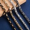 6mm 23cm Cool Stainless Steel Byzantine Chain Bracelet for Men Chunky Punk Rock Boy Hand Chain Anklet Wristband Metal Jewelry