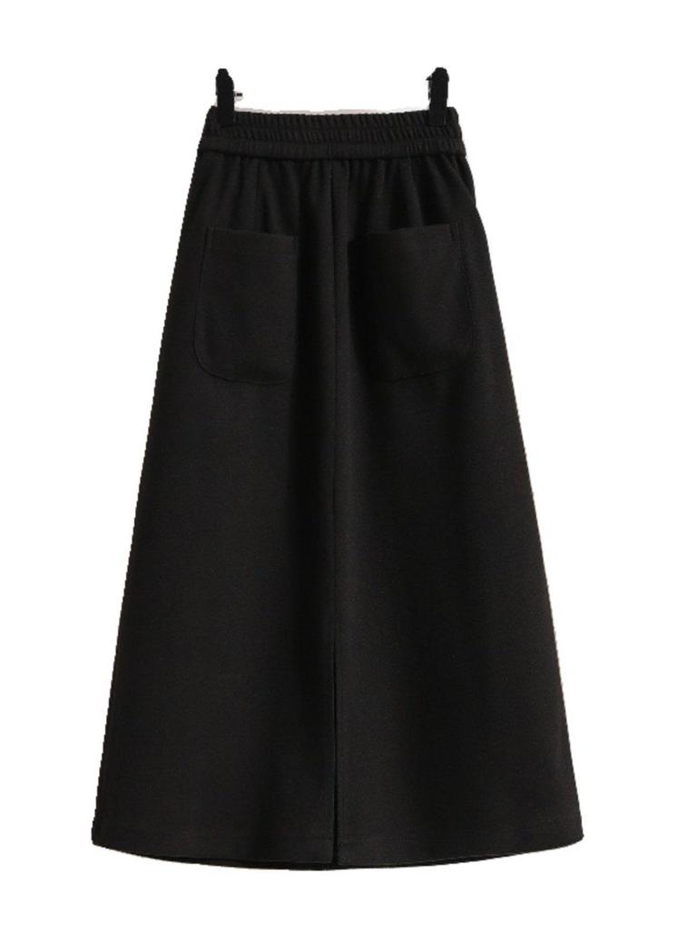 Damen Retro Samt Spalt-Schirmrock – Mittellang, Verdickt und Lockerer Schnitt für Herbst/Winter