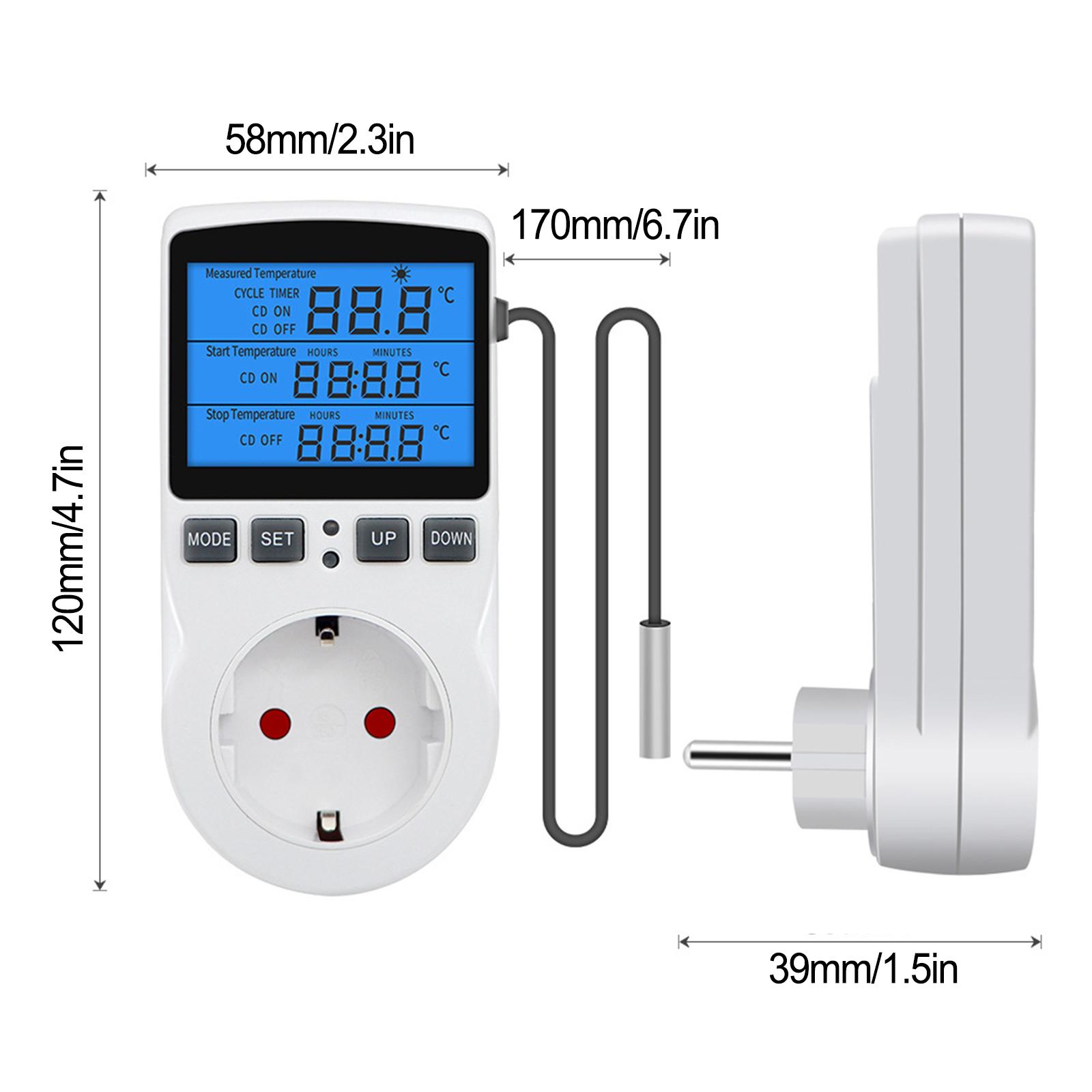 ЖК-термостат Anzeige Temperaturschalter Steckdose — фото 4
