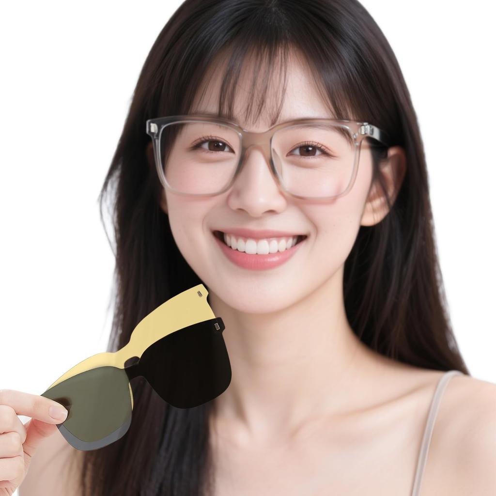 OCCI CHIARI Magnetic Blue Light Blocking Glasses with Polarized and Night Vision Large Frame Design for Suitable for Outdoor and Nighttime Stylish and