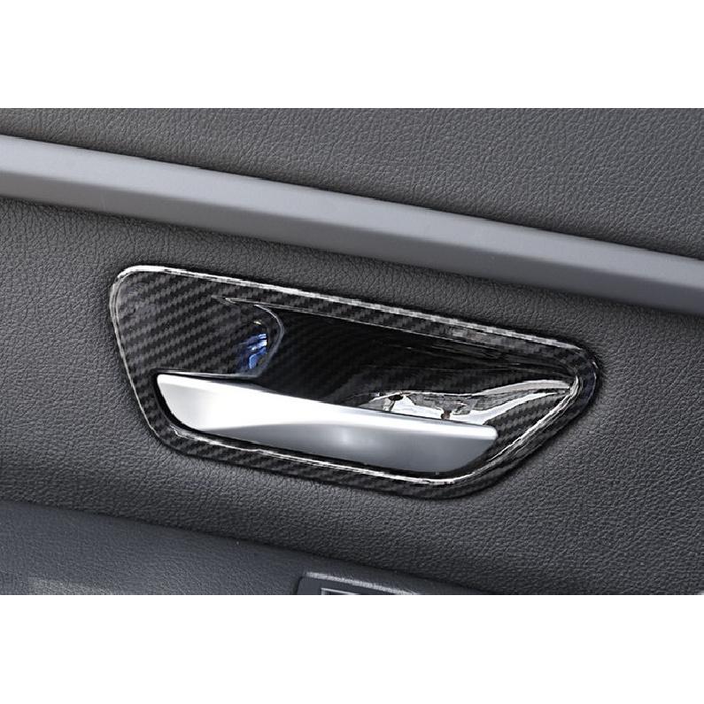 For BMW 3 4 Series GT 2013-2019 Carbon Fiber Inner Door Handle Bowl Decor Trim