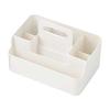 Sanka Tool Pit Tabletop Storage M Size White (Width 23.5x Depth 15.7x Height 10.6cm) With Sliding Handle Stackable Makeup Box Remote Control Rack