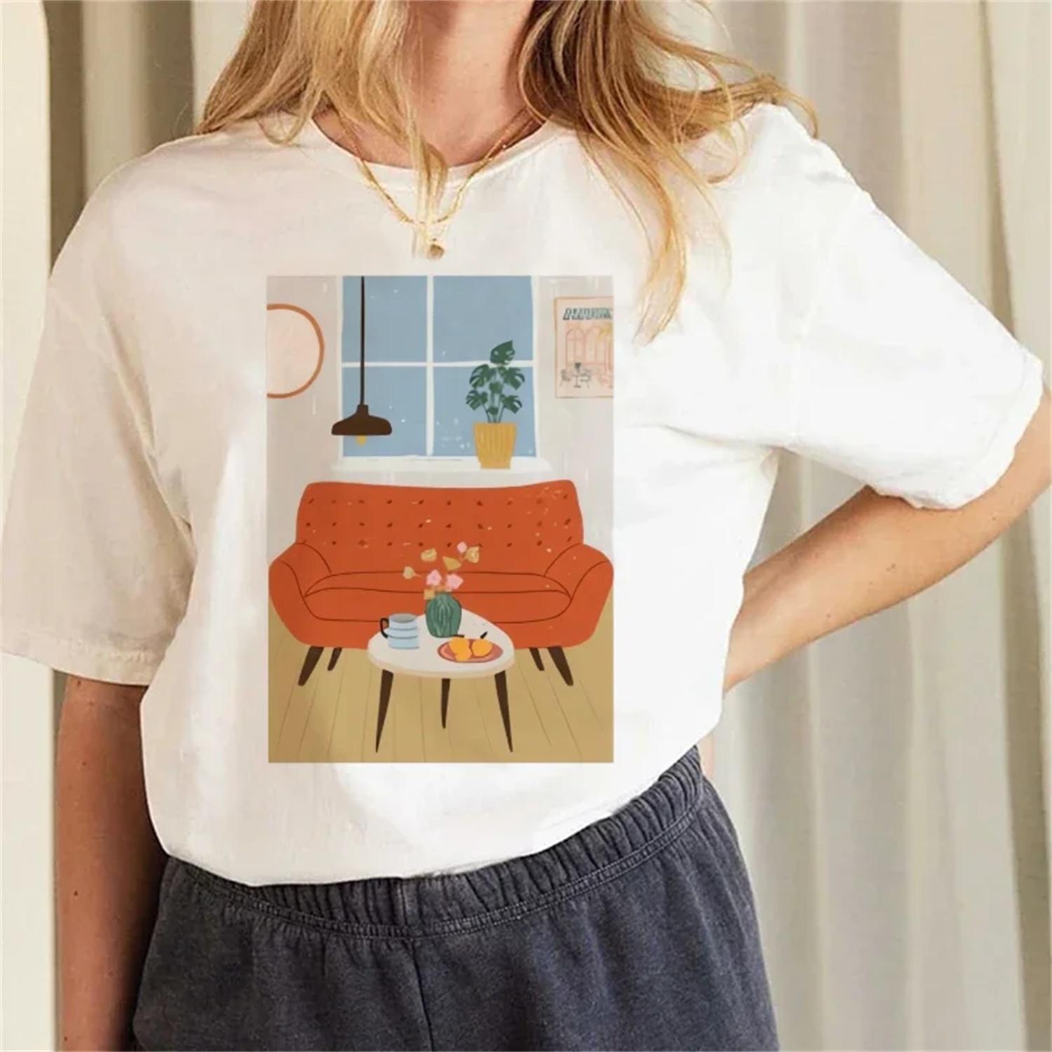 Fashion Clothing Short Sleeved Women s Casual T-Shirt Fun Summer Kawaii Women s Regular Versatile O-Neck 90s Cartoon T-Shirt S