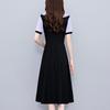 Stylish Slimming Plus Size Women's Mid-Length Summer Dress with Short Sleeves