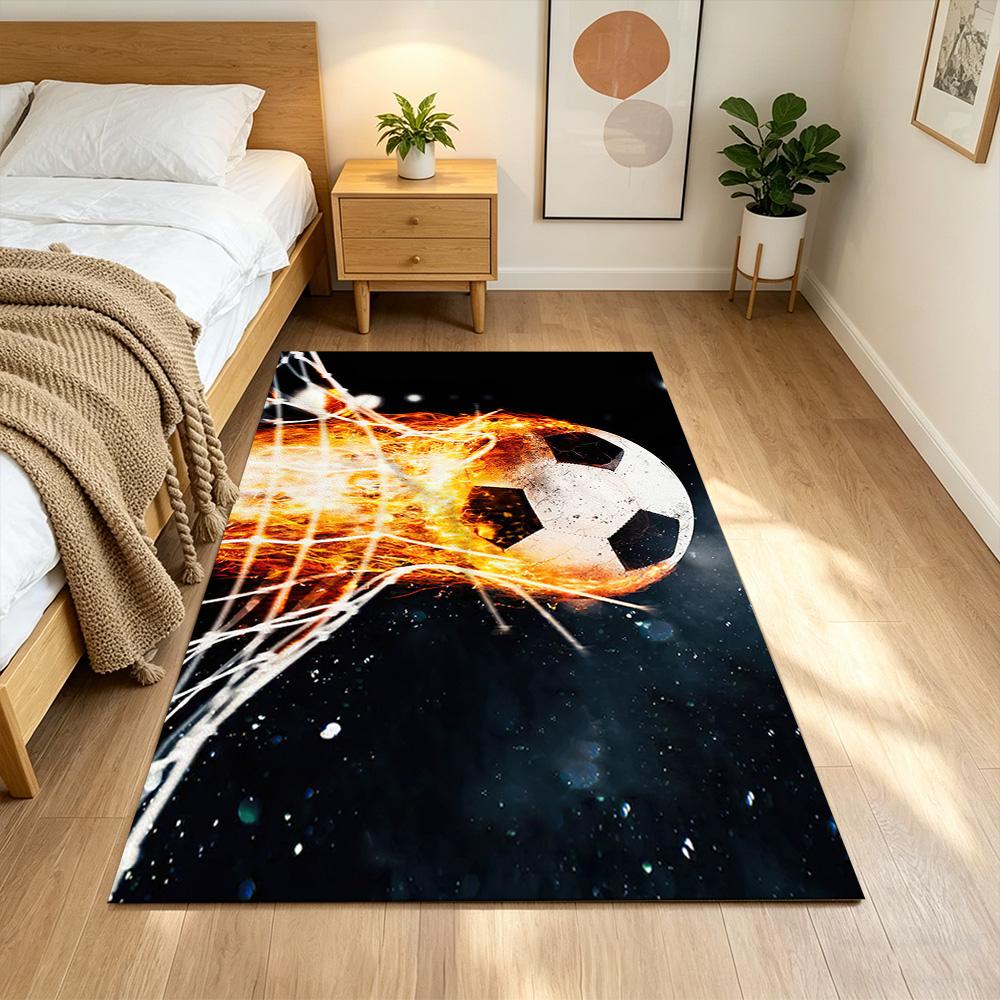 Soccer Pulse Art Splash Non-Slip Home Carpet Design for Office Decor Living Room Bedroom Gift