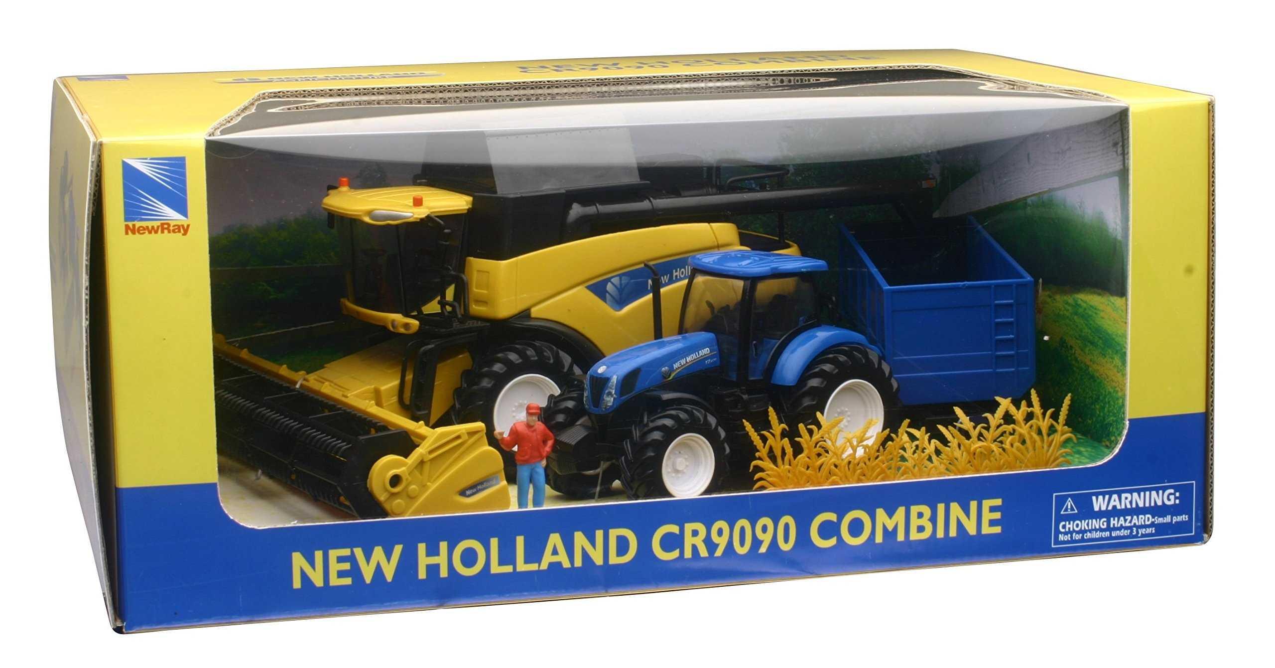 New ray holland cosechadora cr9090 tractor remolque new hollan