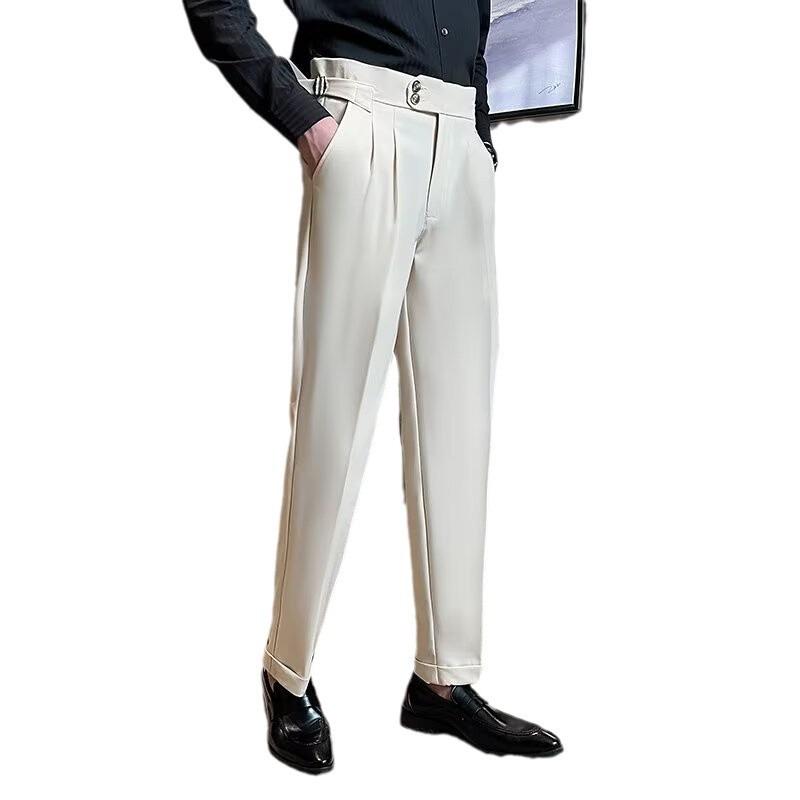 Spring and Summer Drape Pants Nine-point Pants Men's Loose Straight-leg Pants Men's Casual Suit Pants