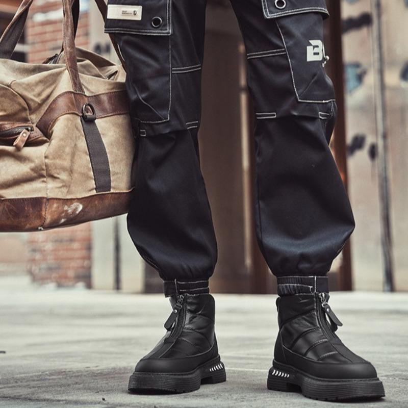 Shoes for Men Winter Thickened Down Cloth Casual Mens Shoes High-quality Platform Boots High-top Tooling Shoes Zapatillas Hombre