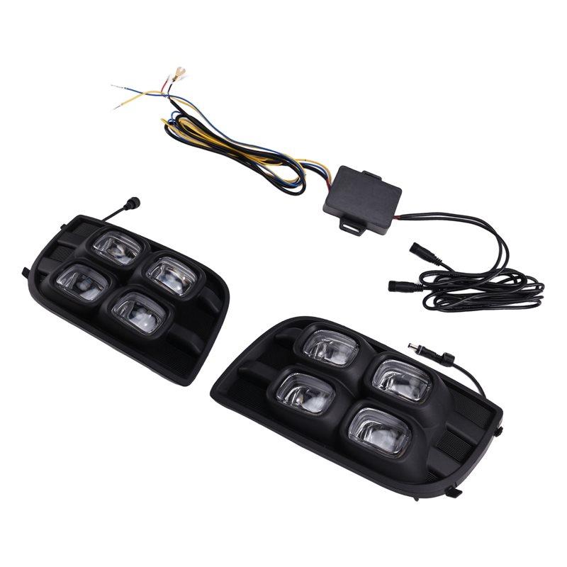 Yellow Turn Signal Light LED Daytime Running Light 2PCS Bumper DRL Fog Lamp For Toyota Sequoia 2007-2017