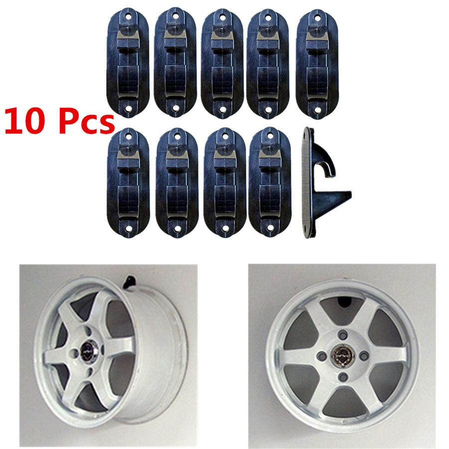 Universal 10pcs Plastic Tire Wheel RIM Hub Hook Wheel Shop Display Stand Rack Wall Mounted Hanging Hook With 24Sets Expansion screws