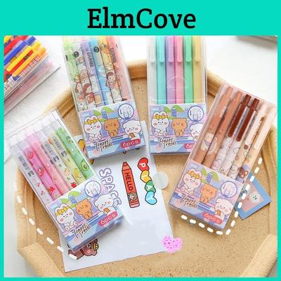 Entzückendes 0,5 mm 6-teiliges Ins Press Gelstift-Set Ideal für Schüler in niedlichen Cartoon-Designs