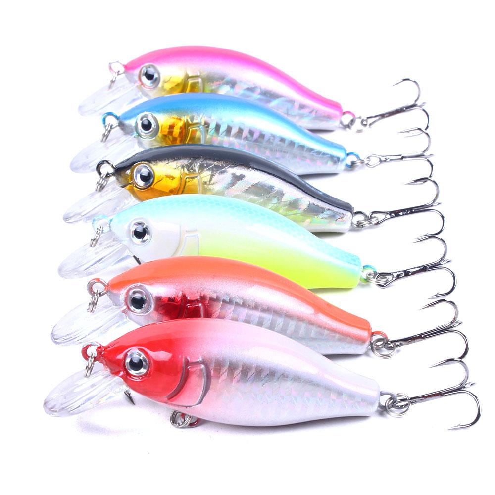 6PCS/SET Hard Fishing Lures Crankbait Set 75mm 10.5g Saltwater Sea Fishing Bait Bass Fishing Lures