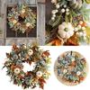 Halloween Wreath Decor Artificial Flower Wreath Door Pumpkin Vine Maple Wreath Maple Leaves Pumpkin Fall Wreath Fall Wreath