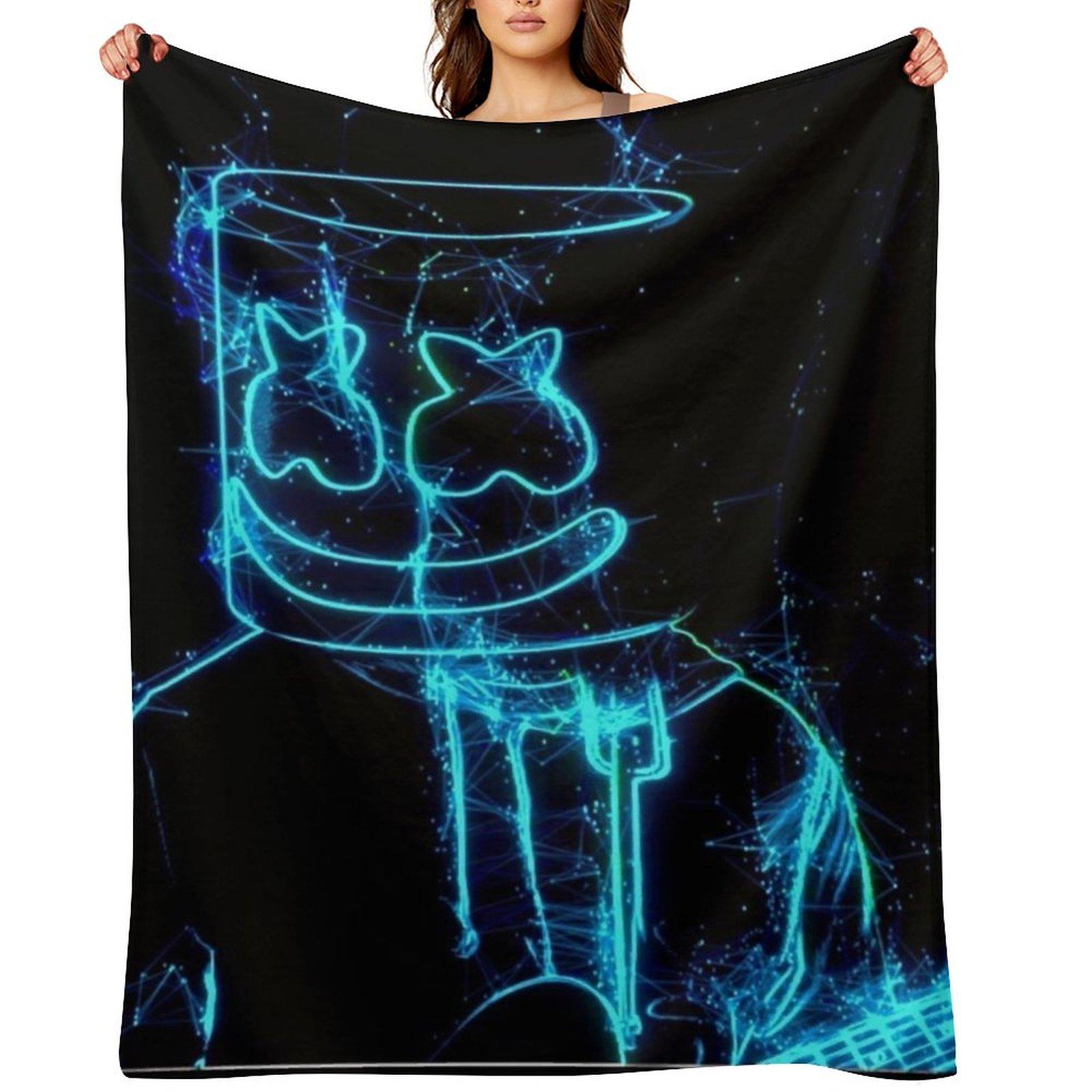 Marshmello Lighting Throw Blanket Hairy Summer Luxury Throw Thermal Blankets 30x40in