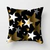 Christmas Decoration Cushion Cover Black Gold Elk Print Pillowcase Sofa Ornaments Bedroom Room Home  Holiday Gift