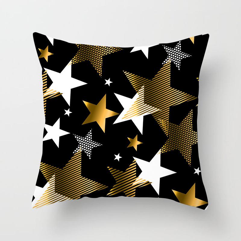 Christmas decoration cushion cover black gold elk print pillowcase sofa ornaments bedroom room home  holiday gift