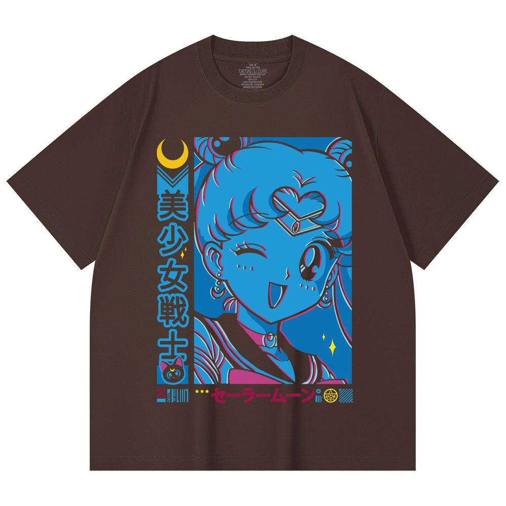 230 Gsm 100% Cotton Sailor Moon V13 Print Unisex Heavy Cotton T Shirt