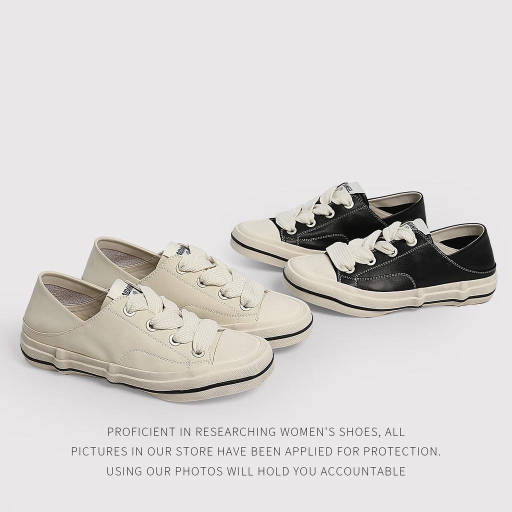 Lace-Up Korean Version Low-Top Red Canvas Shoes Women'S Round Head Retro Casual Retro Board Shoes
