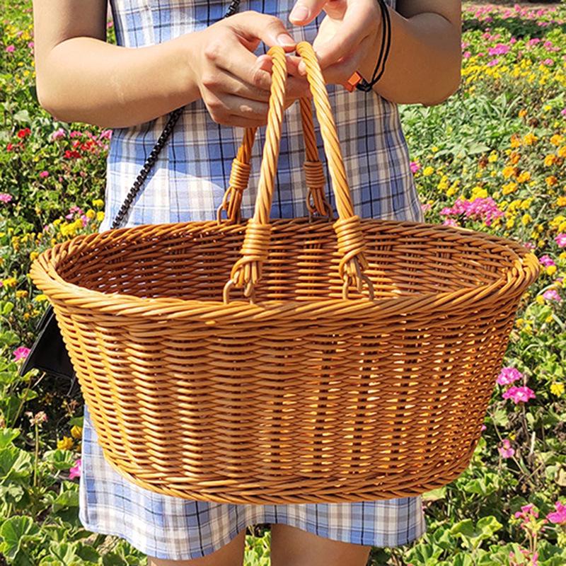 Outdoor Imitation Wicker Picnic and Shopping Basket