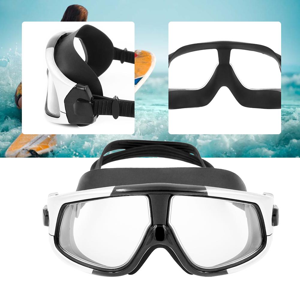 WHALE Professional Adults Electroplating Anti Fog Swimming Glasses (Silver   Black)