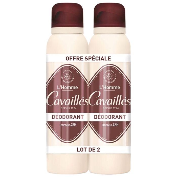Cavaillès Déodorant Homme Fraîcheur Spray 2 x 150 ml