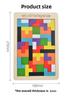 Holzbaustein Puzzle Spiel Tangram Puzzle Intelligent Bunt 3D Russische Bausteine Kinder Montessori Bildung