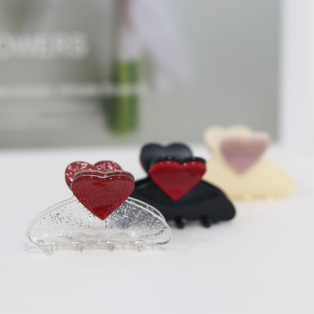 

Simple Cute Fashion Medium Love Women Acrylic Hairpin Barrette Hair Claw чорний
