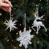 3D Christmas Tree Pendant Glitter Xmas Tree Pendant Snowflake Hanging Pendant  Holiday Season