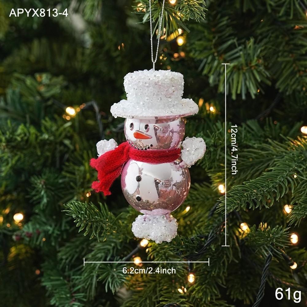 Glitter Accent Plastic Hanging Pendant Plastic Holiday Tree Decoration Christmas Tree Decor