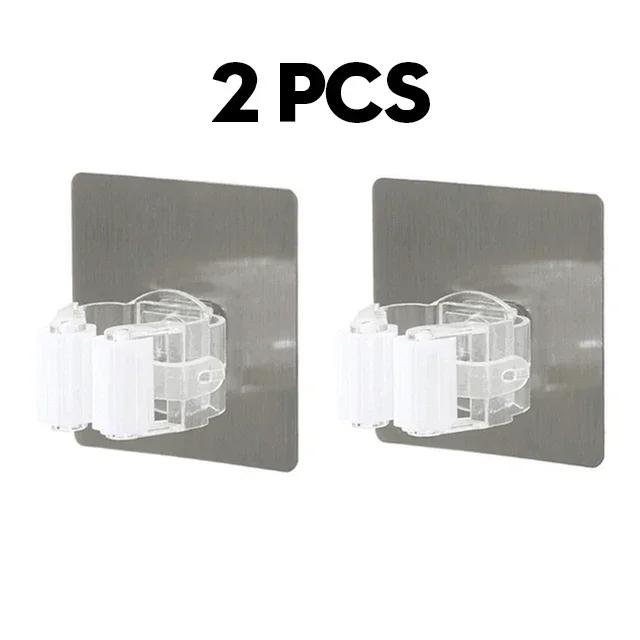 Adhesive Multi-Purpose Hooks Wall Mounted Mop Organizer Holder Storage Rack Brush Broom Hanger Hook Kitchen Bathroom Strong Hook