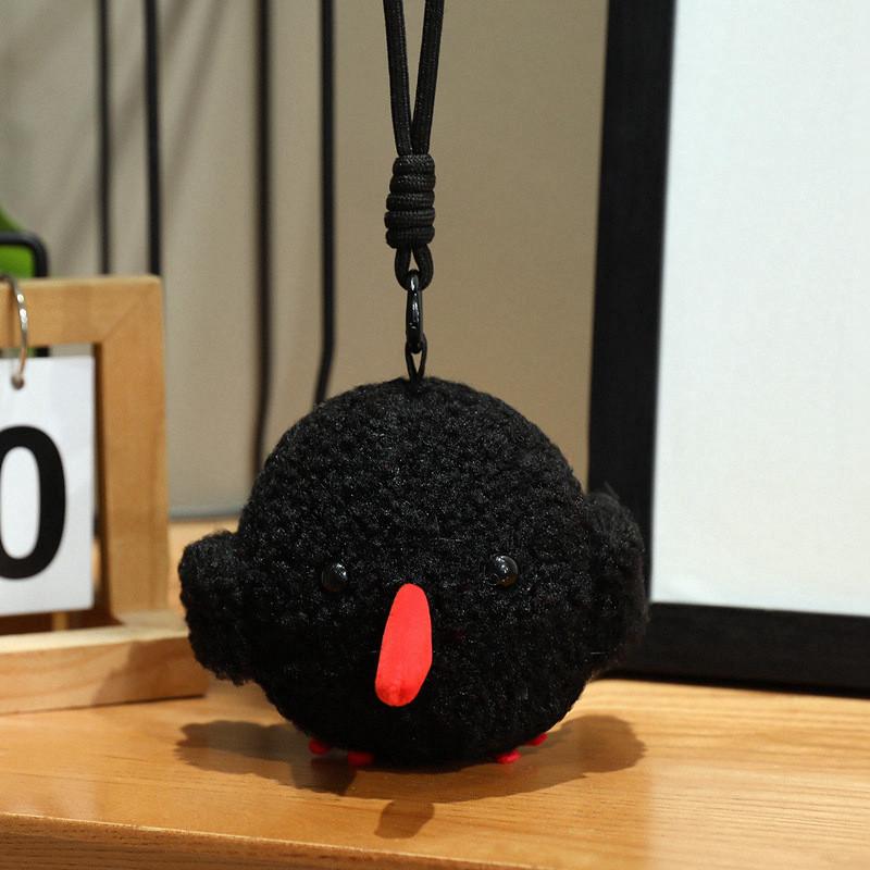 Chick Cute Sparrow Crow Cartoon Plush Keychain Toy Bag Ornament Accessory
